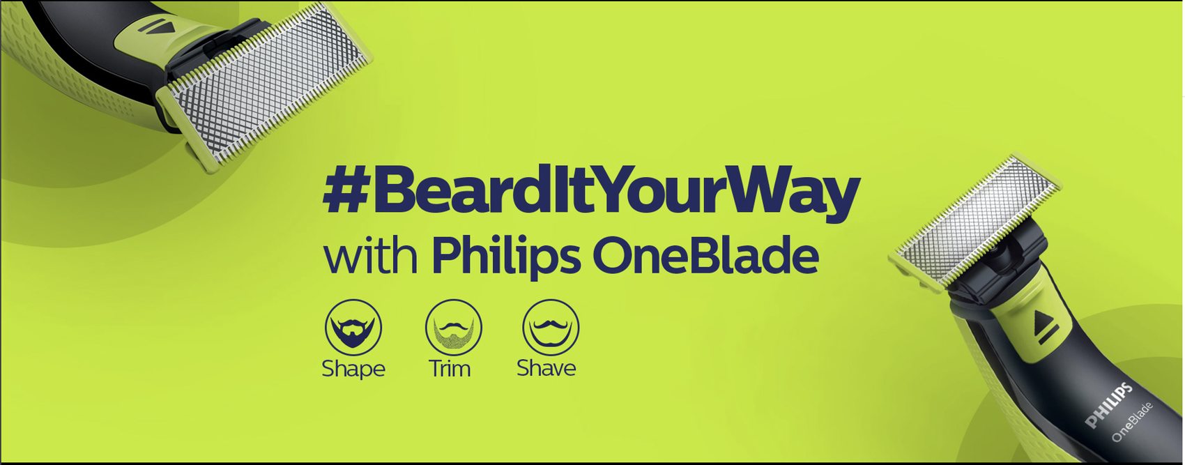Philips OneBlade graphic campaign artwork